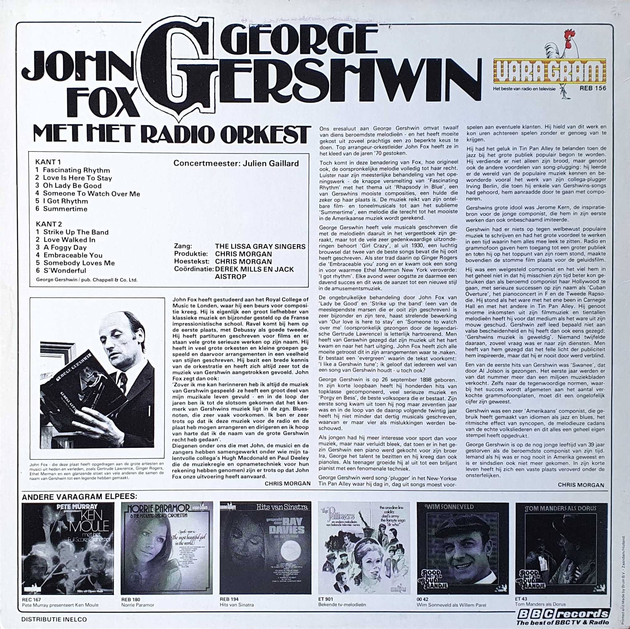 Picture of REB 156-iD George Gershwin by artist George Gershwin and the John Fox Radio Orchestra from the BBC records and Tapes library